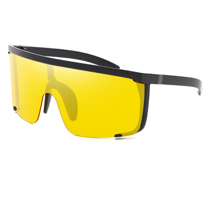 Colorful Cycling Sports Sunglasses for Men17183One-piece Windproof Frame Sunglasses for Men Trendy Sun Protection Glasses