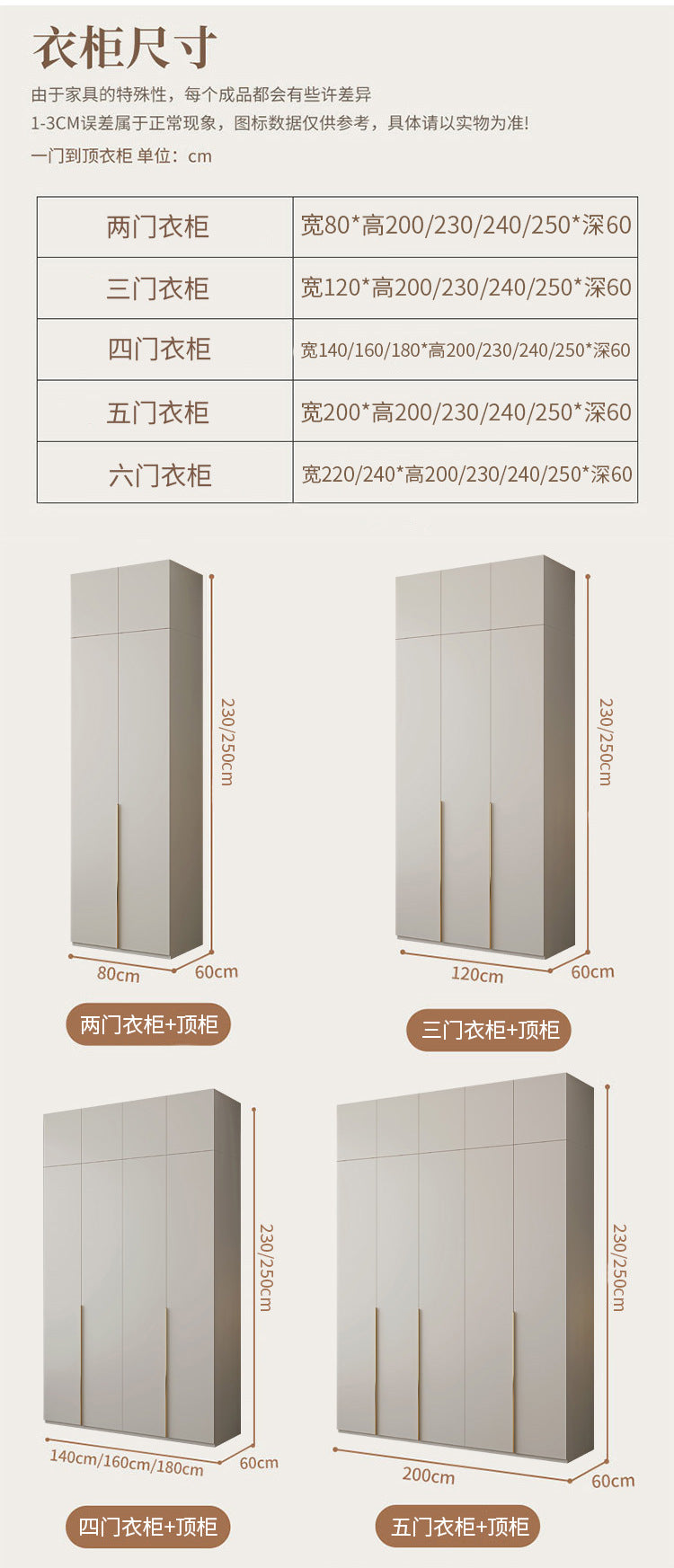 Custom Solid Wood Wardrobe for Home Bedroom Modern Simple Cream Style Hot-Selling Storage Cabinet One-Door to Ceiling Large Wardrobe