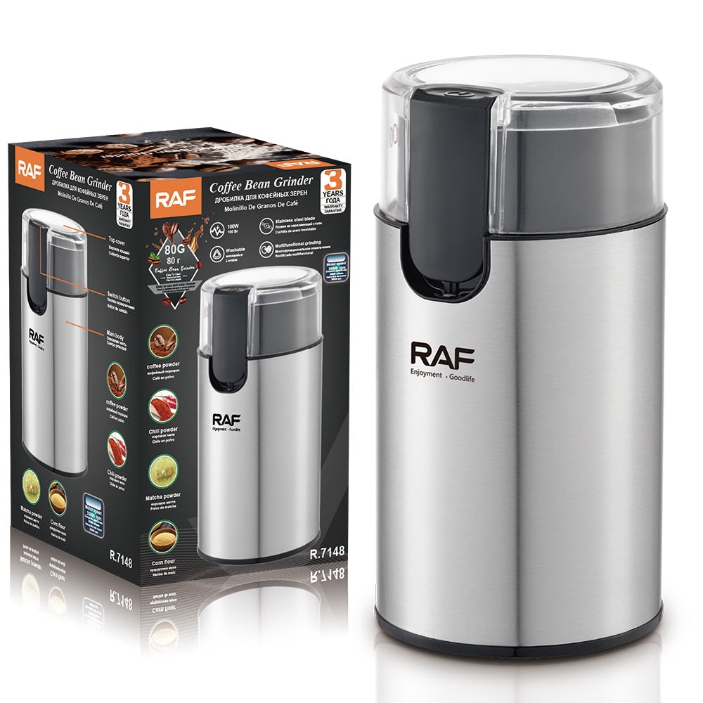 RAF European Standard Household Fully Automatic Coffee Bean Grinder Dry Grinding Lightweight Coffee Grinder R7148