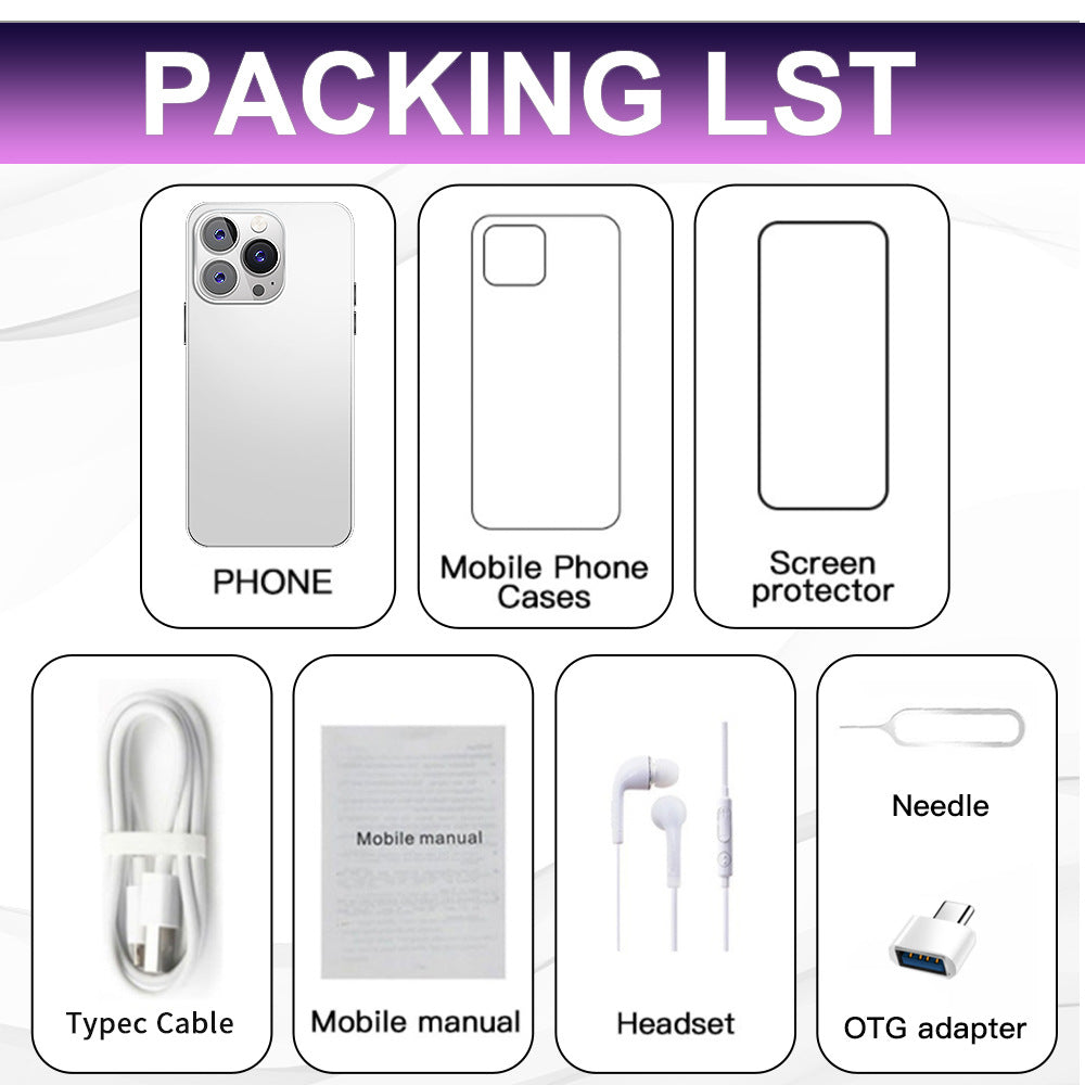 i15Promax Mobile Phone4G All Netcom6+128G Smartphone6.8Wholesale of High-Definition Large Screens