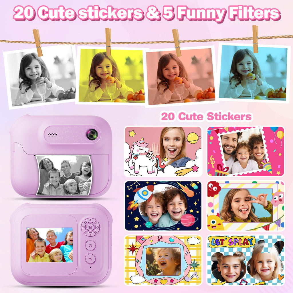 Hot-selling Polaroid Camera Children's Toy Can Take Photos and Print Black and White Photos Directly with Built-in