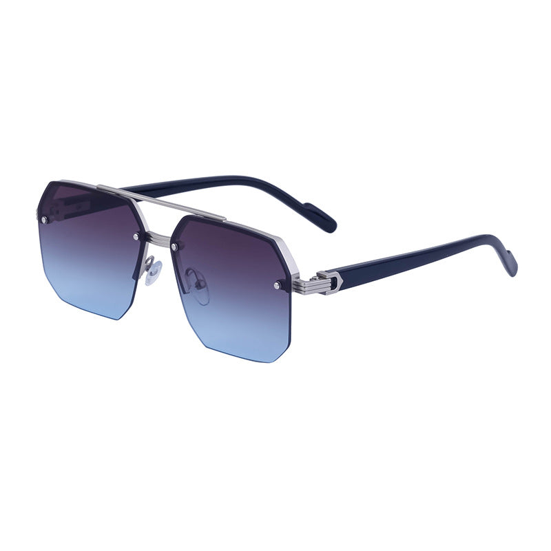 2025New style sunglasses with a high-end feel, European and American half-frame glasses, fashionable sunglasses for women with UV protection sunglasses