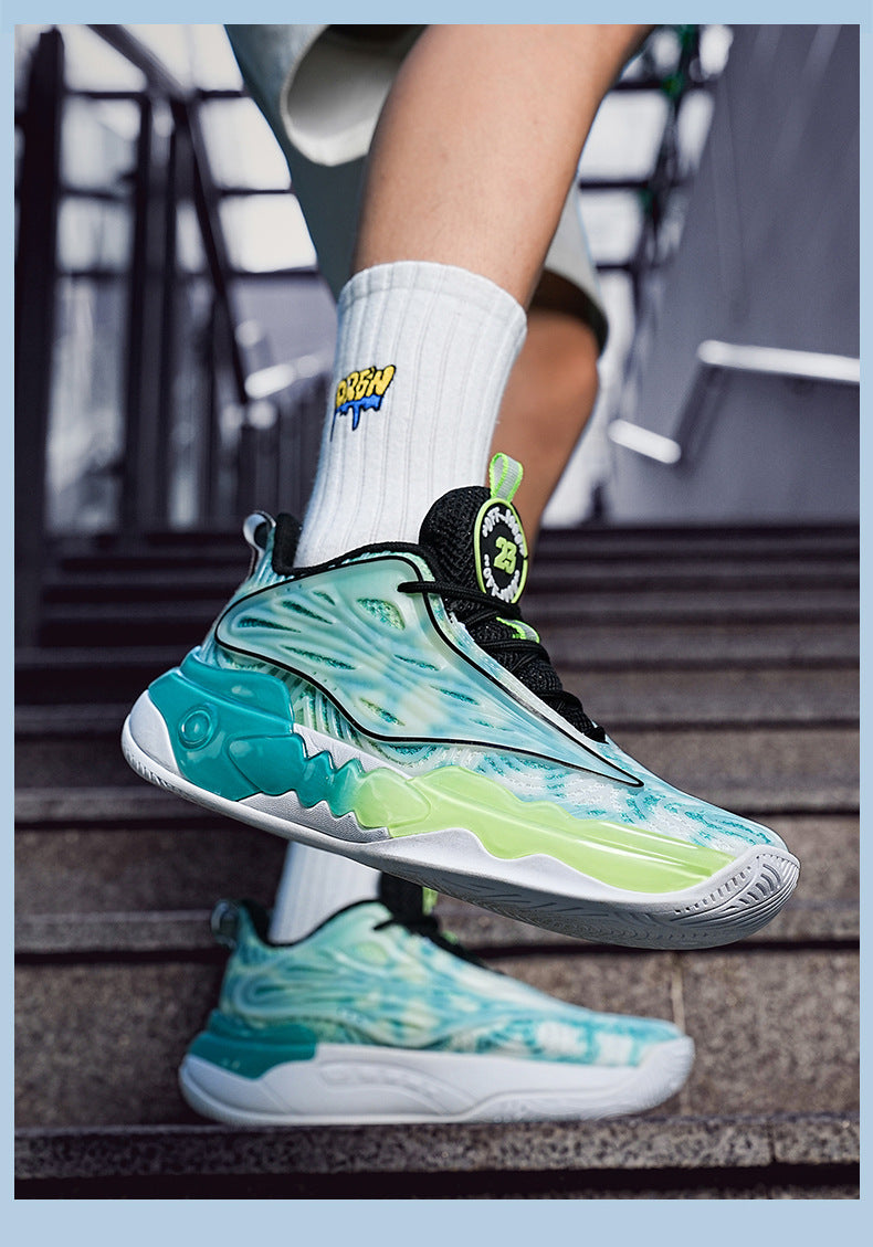 Luminous New Non-Slip Wear-Resistant Fashionable Sports Basketball Shoes Trendy Street Practical Sneakers Student Training Sports Shoes