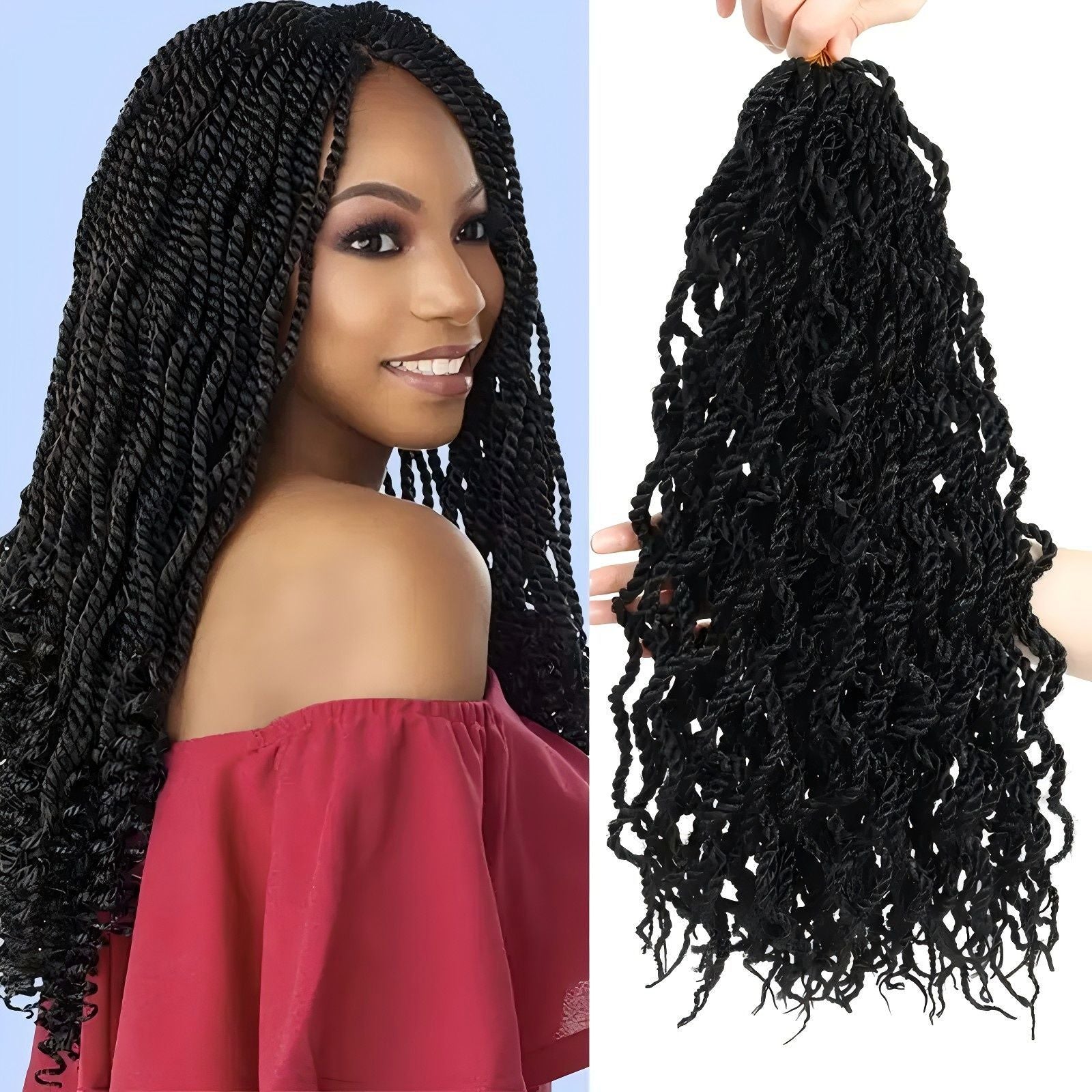 European and American Cross-Border Direct Supply Synthetic Wigs18Curved Dreadlocks Wavy senegalese twist Wig