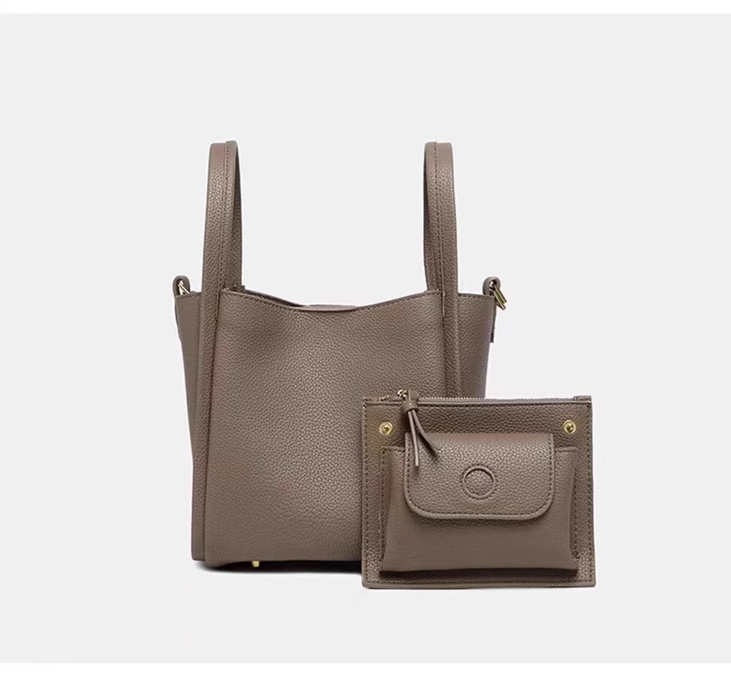 Medium Size Basket Series Women's Bag Top Layer Cowhide Fashion Women's Bag Large Capacity Shoulder Bag Crossbody Handbag Bucket Bag