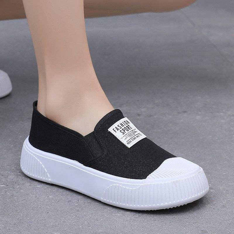 Canvas Shoes for Women Spring Summer Low Top New Korean Fashion Versatile Casual Slip-On Lazy Shoes Sneakers