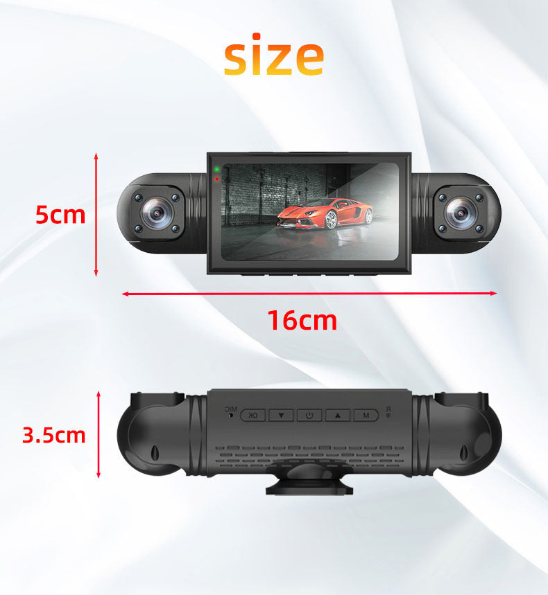 Dash Cam with Four Lenses1080P High-definition infrared night vision four-record simultaneous display dash cam DVR