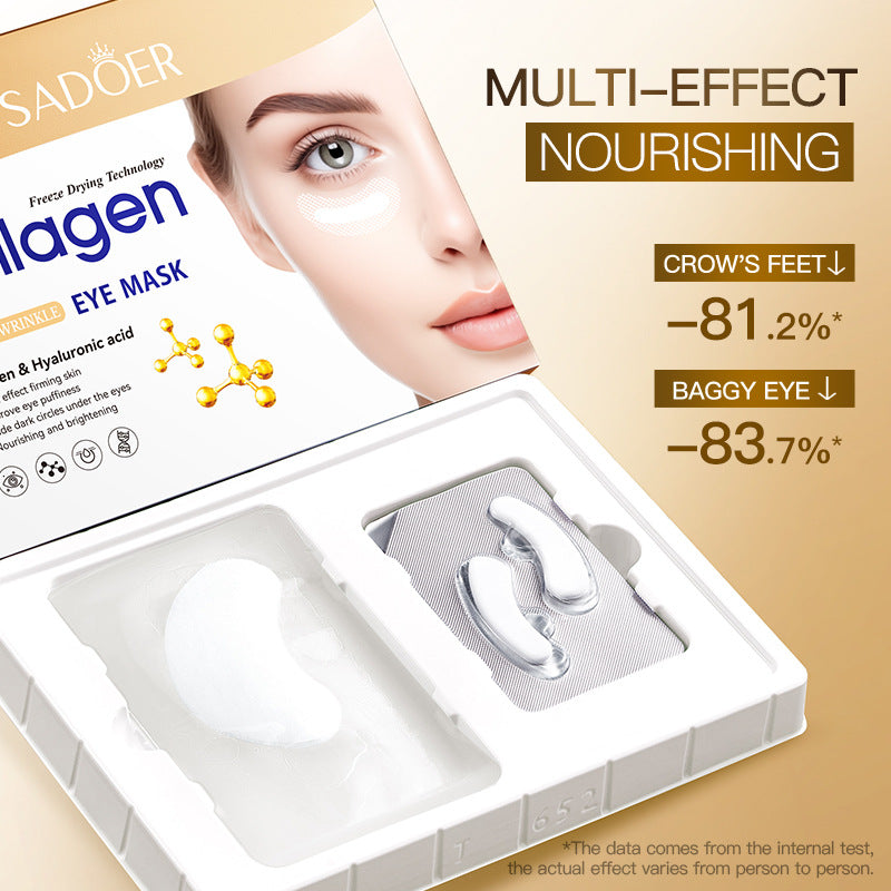 Collagen Hyaluronic Acid Freeze-Dried Eye Mask SADOER Firming and Moisturizing Eye Mask Cross-Border Wholesale