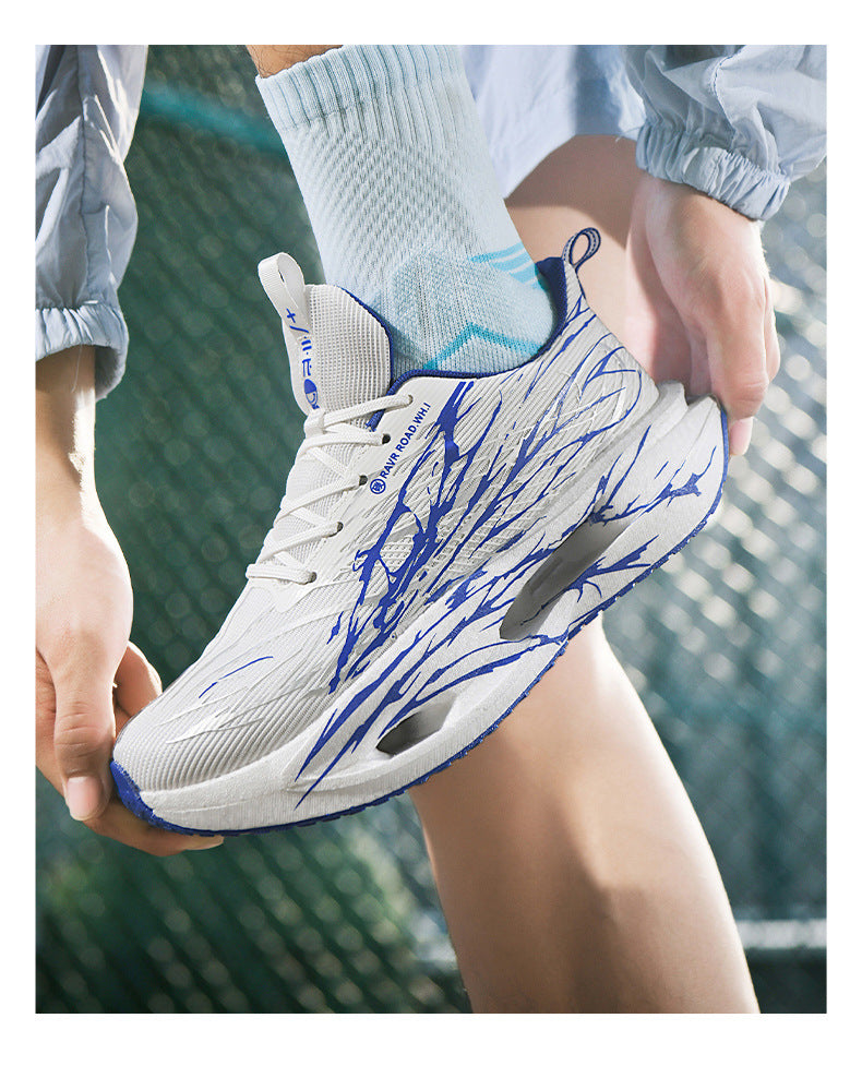 Autumn Winter New Double Mesh Thickened Parent-Child Fluorescent Fashion Casual Sports Shoes Really Soft Bottom Carbon Plate Lightweight Running Shoes