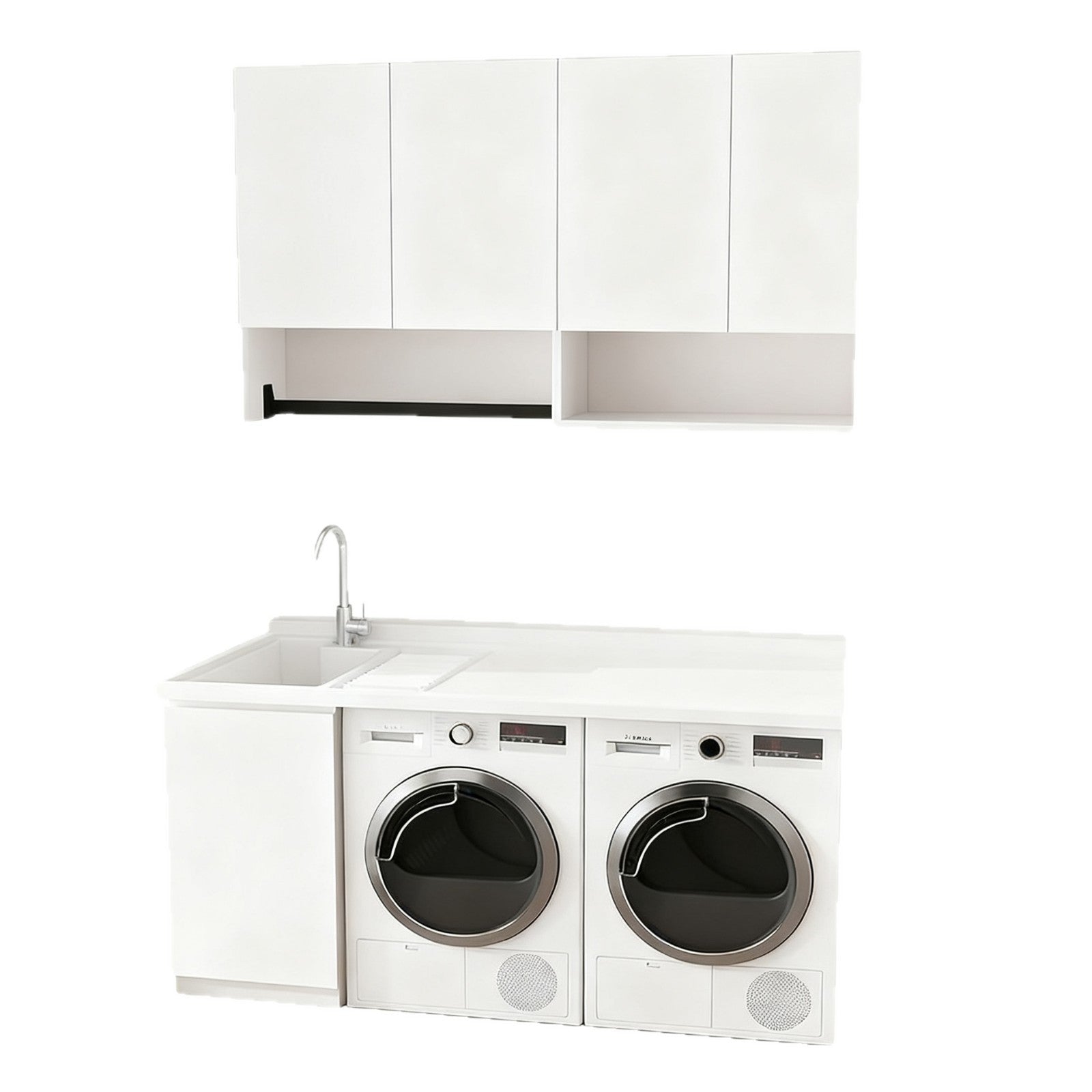 Custom Honeycomb Aluminum Alloy Laundry Cabinet Balcony Dryer Washing Machine Integrated Washbasin Storage Cabinet Manufacturer