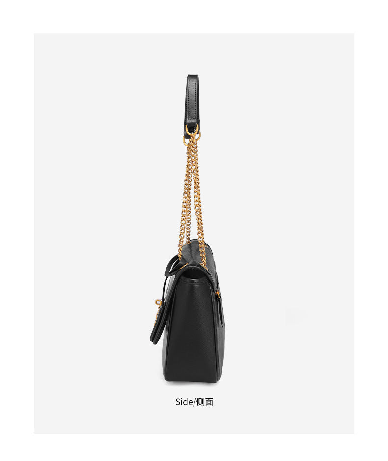 Vintage Casual Fashion High-End Single Shoulder Bag New Melad Chain Bag Autumn Winter Simple Commuter Crossbody Women's Bag