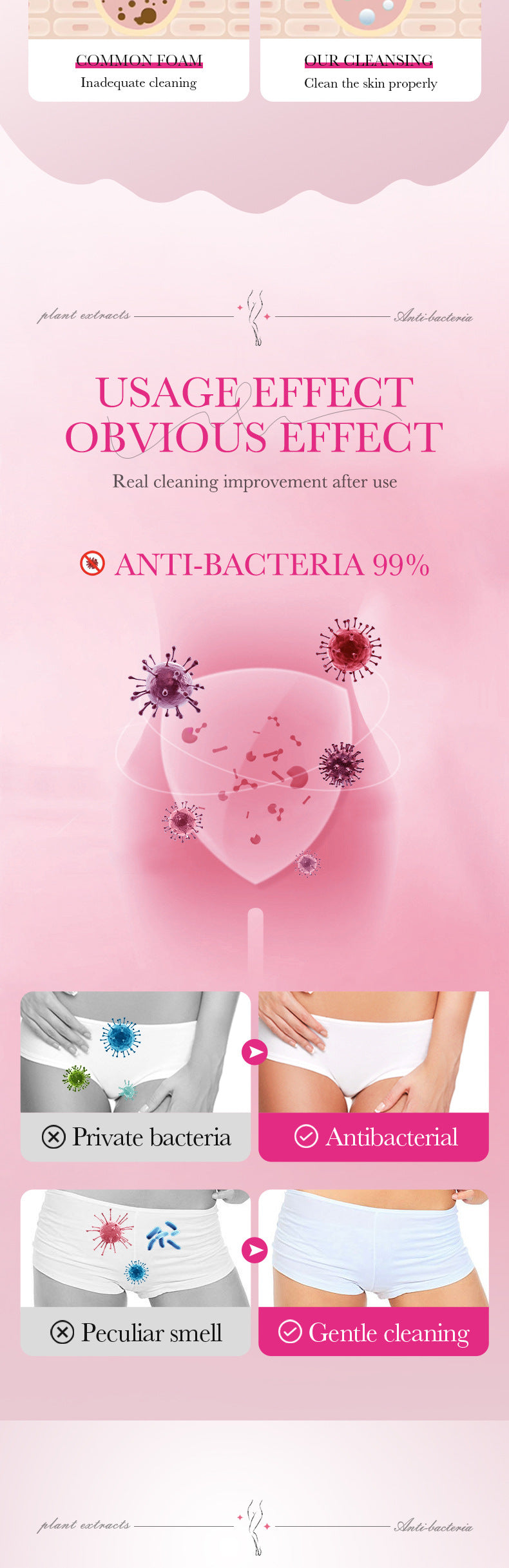 Women's Personal Care Bubble Mousse SADOER Antibacterial, gentle cleaning, non-irritating, cross-border foreign trade wholesale