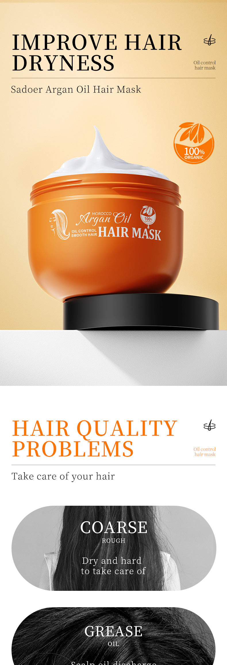 Nut Oil Hair Mask250g SADOER Smooth and Fluffy Hair Care Wholesale for Cross-Border Trade