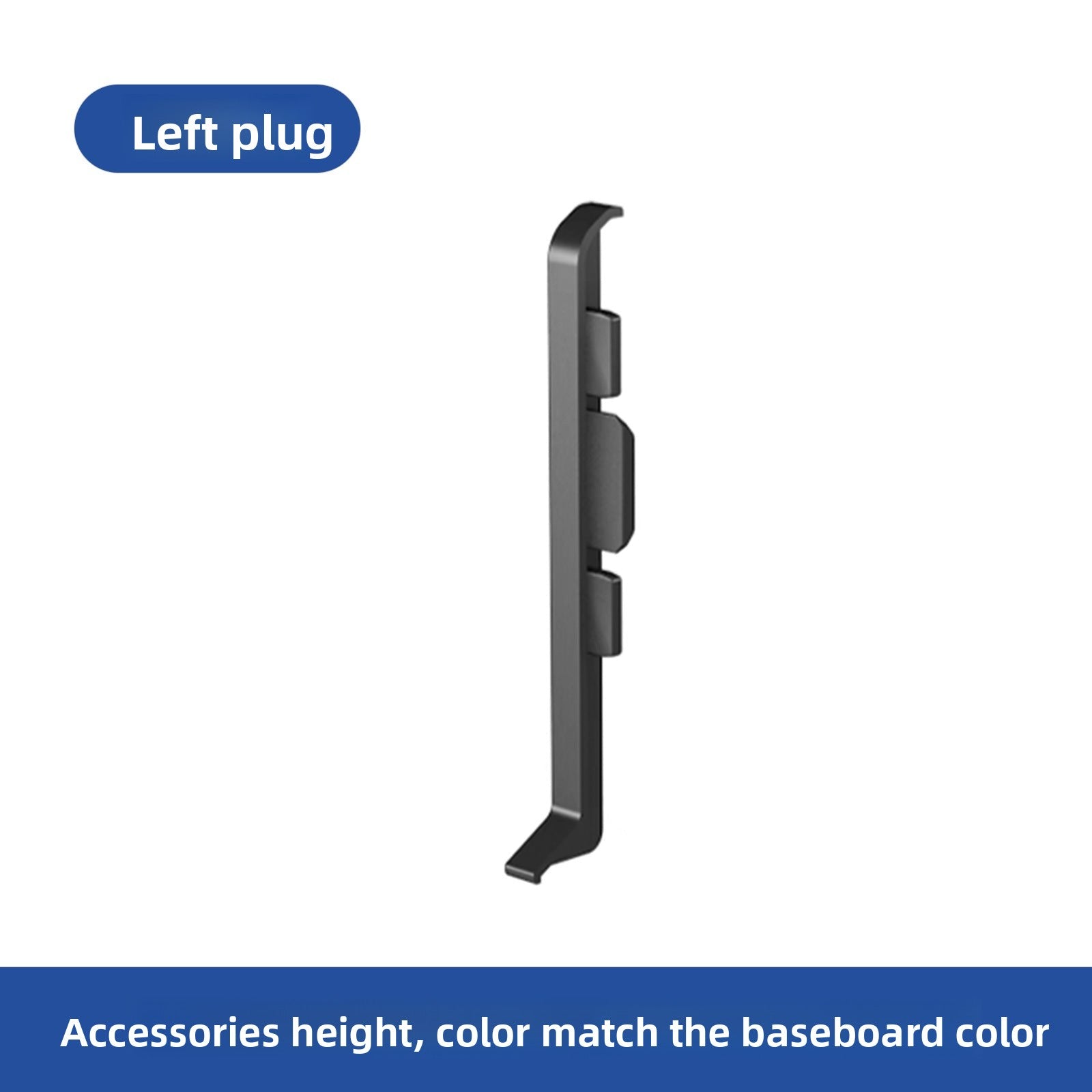 Thickened aluminum alloy skirting board with trendy metal clips for hotels6cm Minimalist Skirting Board
