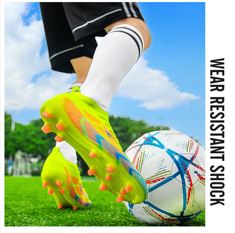 Manufacturer Football Shoes Long Spikes Student Adult Outdoor Turf Training Shoes Professional Competition Sports Shoes Wholesale