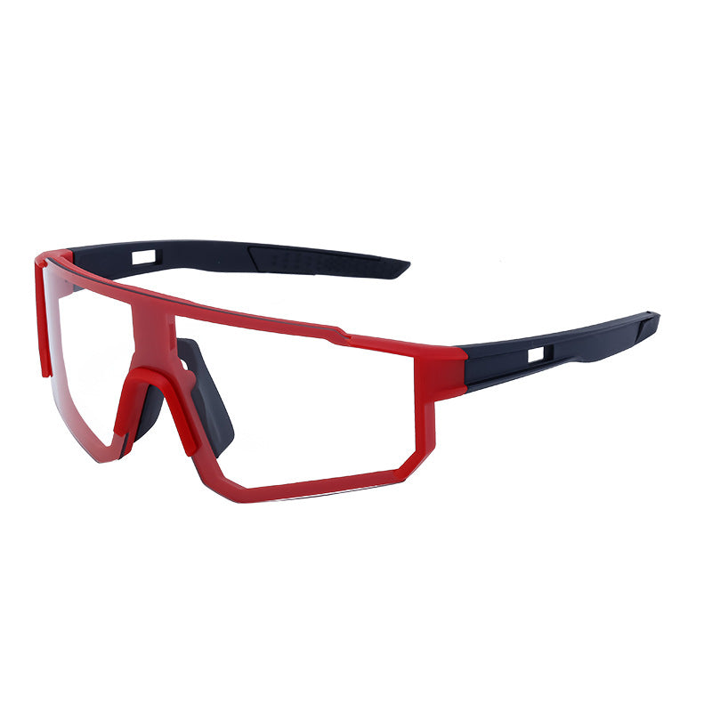 European and American One-piece Photochromic Sunglasses Women Outdoor Cycling Sports Windproof Sunglasses Men Wholesale shades