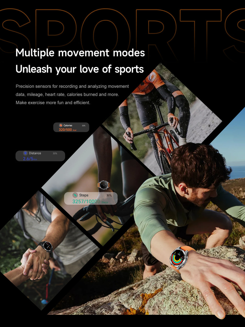 HD300Smart Watch Bluetooth Call Heart Rate Monitor Pedometer Sleep Altitude Barometric Pressure Depth Waterproof Sports Three-Proof