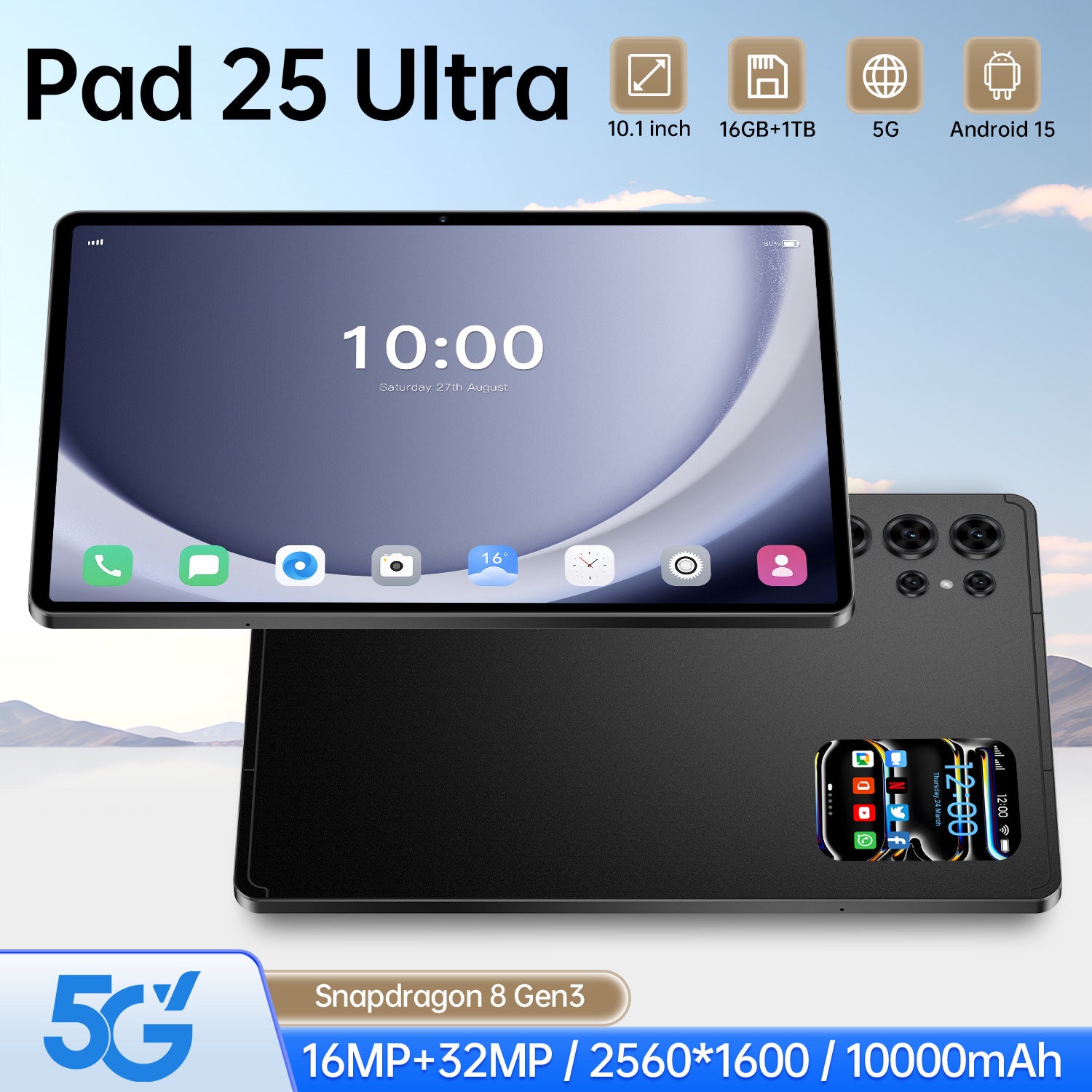 Hot Sale Pad 25 Ultra Android Tablet16+1TB Large Screen Eye Protection Computer Manufacturer Wholesale