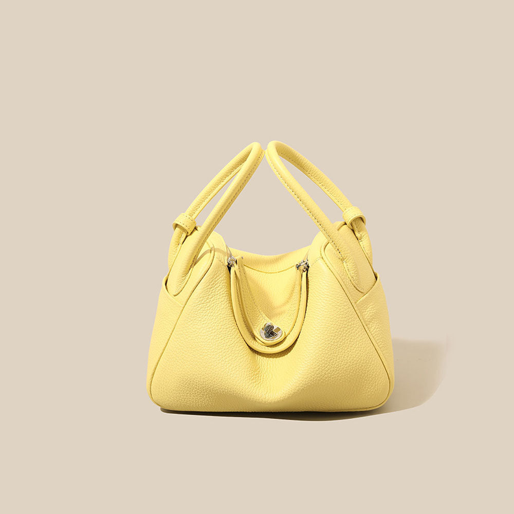 Doctor Genuine Leather Women's Bag2024Handheld Top Layer Cowhide Lychee Pattern Lindy Bag Single Shoulder Handbag Medicine Box Trendy