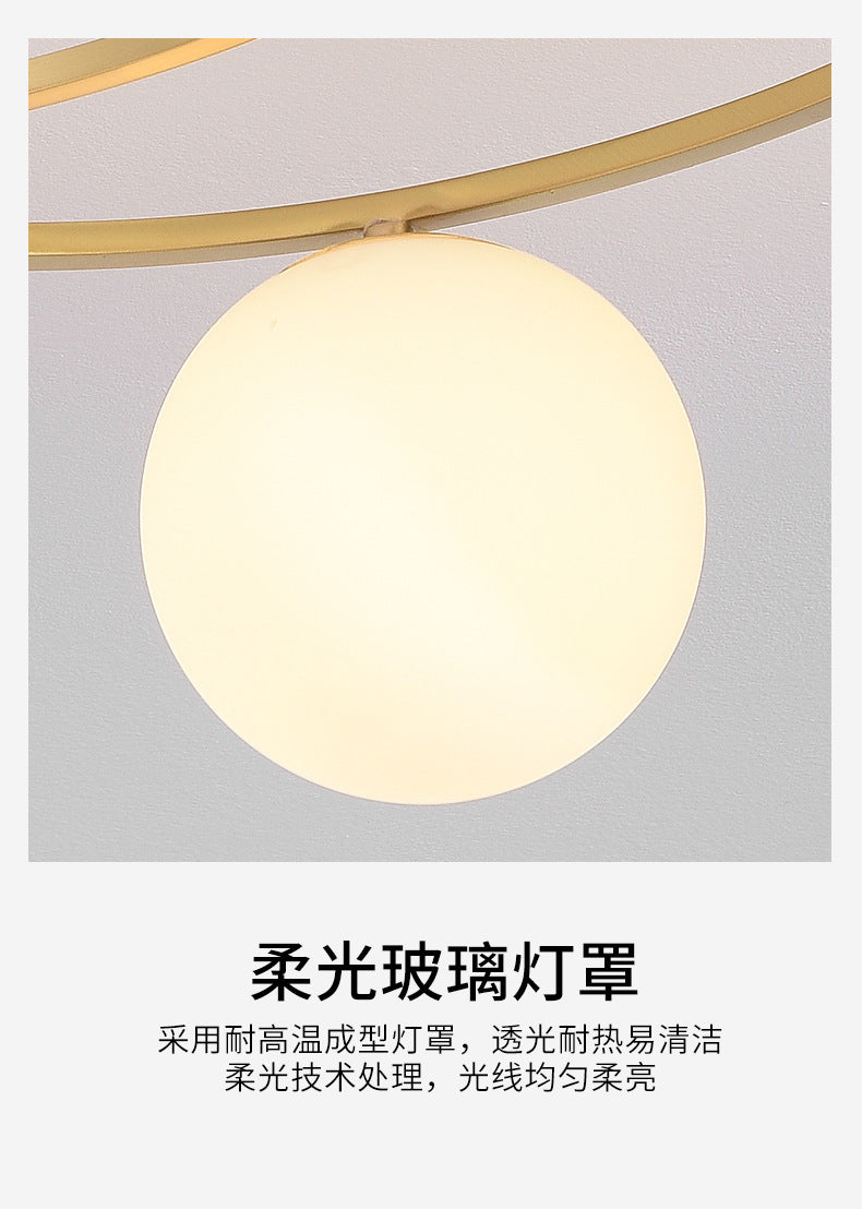 All-Copper Ceiling Light Nordic Style Bedroom Light Modern Simple Elegant Master Bedroom Room Light Creative Personality Living Room Light