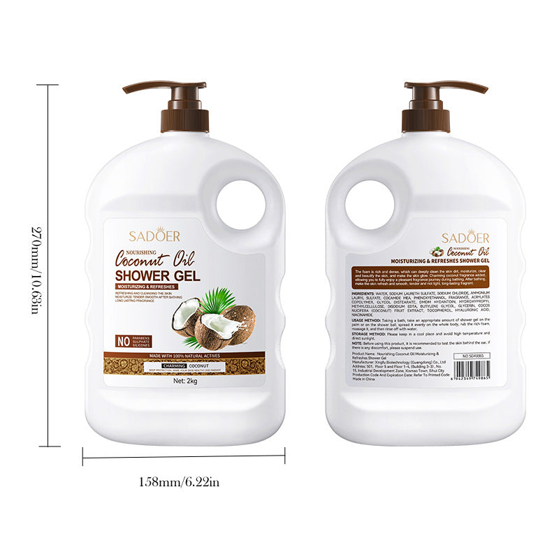 Large Capacity Shower Gel Amino Acid Moisturizing2kg Smooth Fragrance Body Wash Export Manufacturer Wholesale