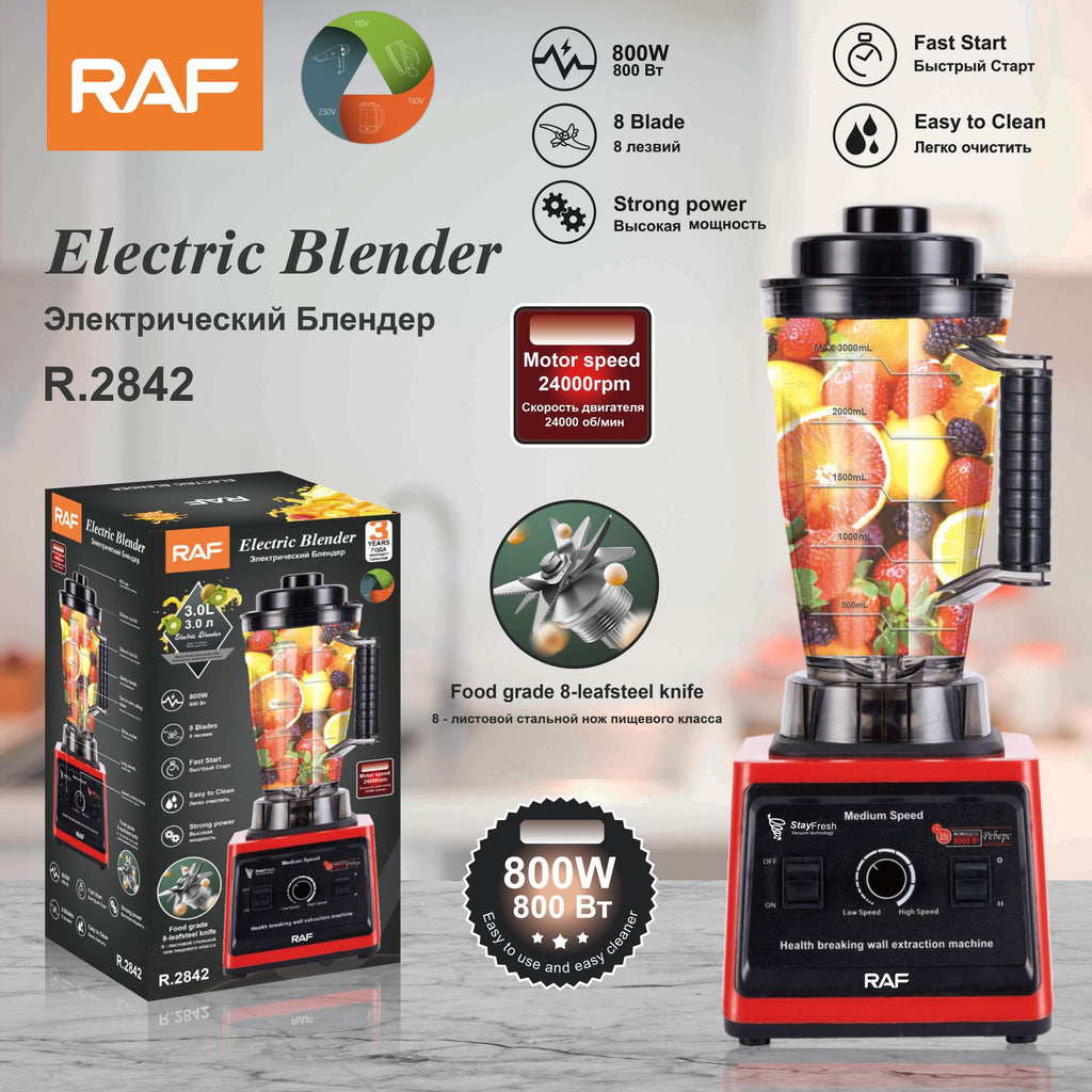 RAF European Standard Multifunctional 2-in-1 Juicer Household Food Processor Juice Maker Grinder8Knife 3L