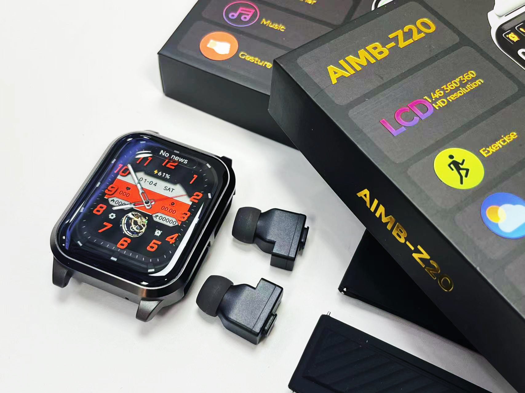 AIMB-Z20Smart Watch2.01inch Bluetooth Call Pedometer Sleep Three-Proof Sports Earphones Wireless