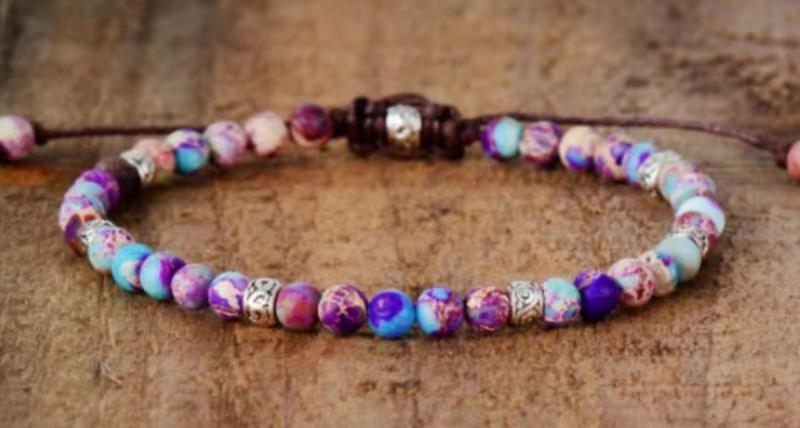 Tiger Eye Elastic Bracelet Adjustable Colorful Beaded Handmade Wrapped Bracelet Volcanic Double Row Woven Bracelet