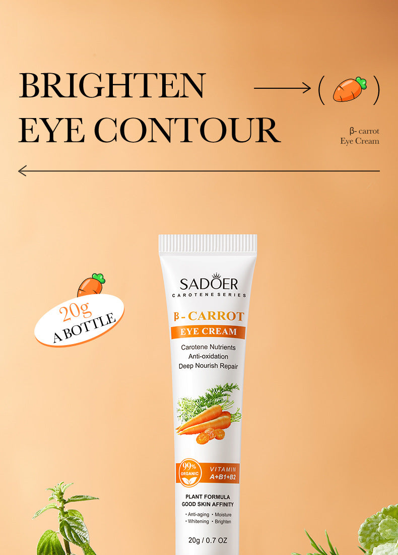 Full English Carrot Eye Cream20g SADOER Moisturize and Improve Dark Circles, Eye Wrinkles, and Eye Bags  Wholesale