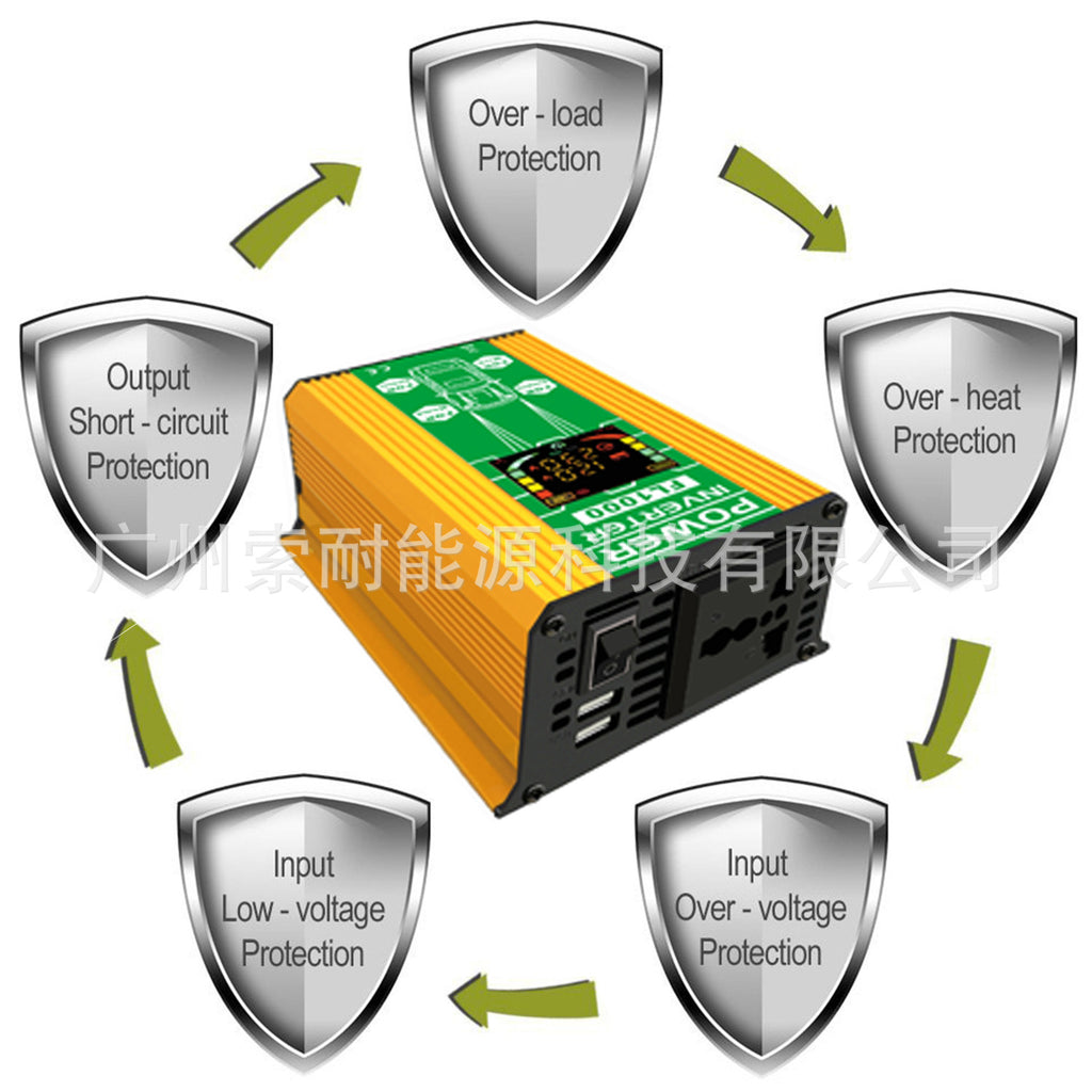 Amazon Inverter12V 500W Double USB Smart Display car power inverter