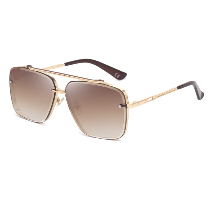 Square Frame Sunglasses Men's Fashion Metal Rimless Cut Edge Sunglasses Women's Trendy No-Makeup Glasses MACH SIX1261