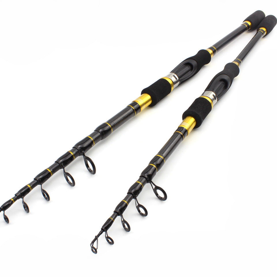 Retractable Lure Rod Carbon Fiber Fishing Rod Ultra-light Ultra-short Comfortable Handle European and American Popular Fishing Rod