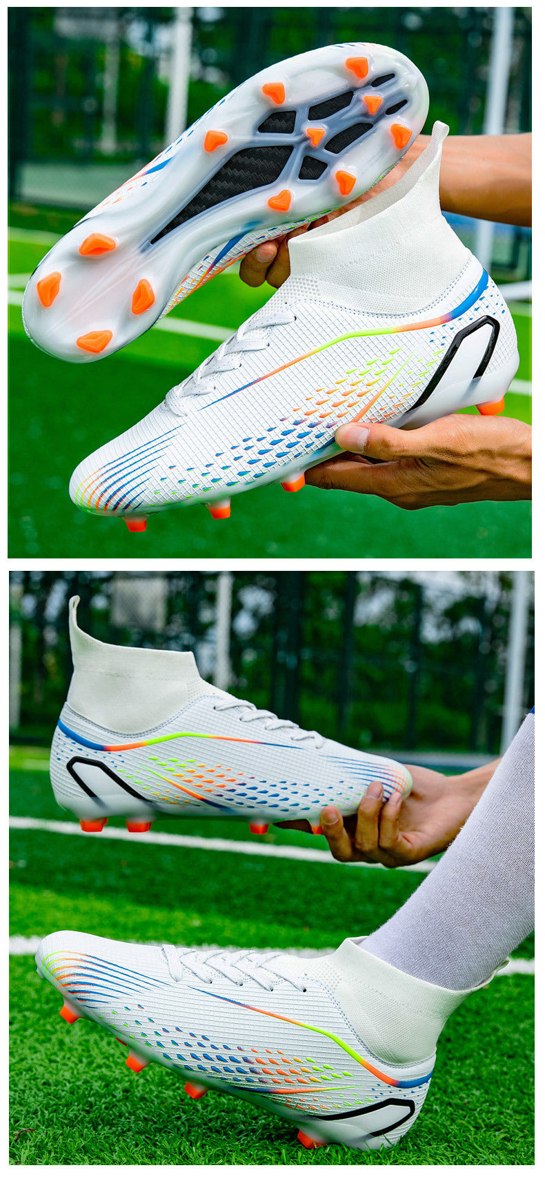 New football shoes for men and women AG Long Spike gold Competition Student Training Shoes Artificial Turf TF Wholesale of Broken Nails