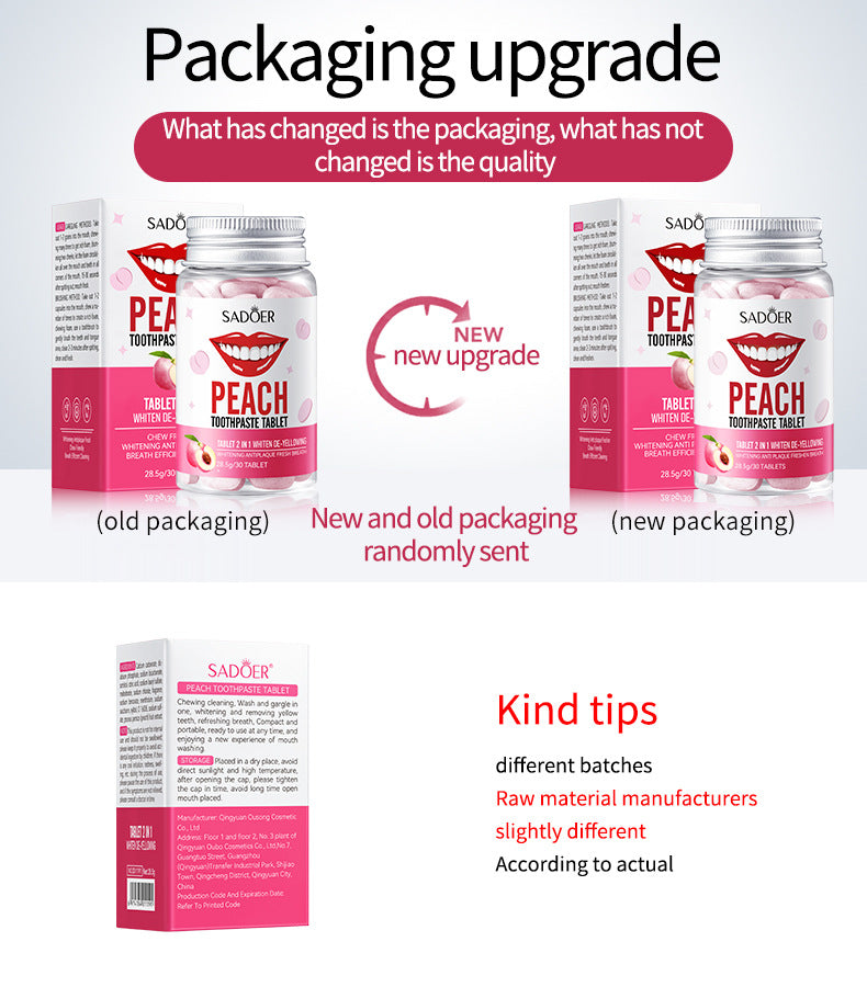 All-English Solid Toothpaste Series SADOER Sakura Whitening Anti-Yellowing Teeth Cleaning Toothpaste  Wholesale