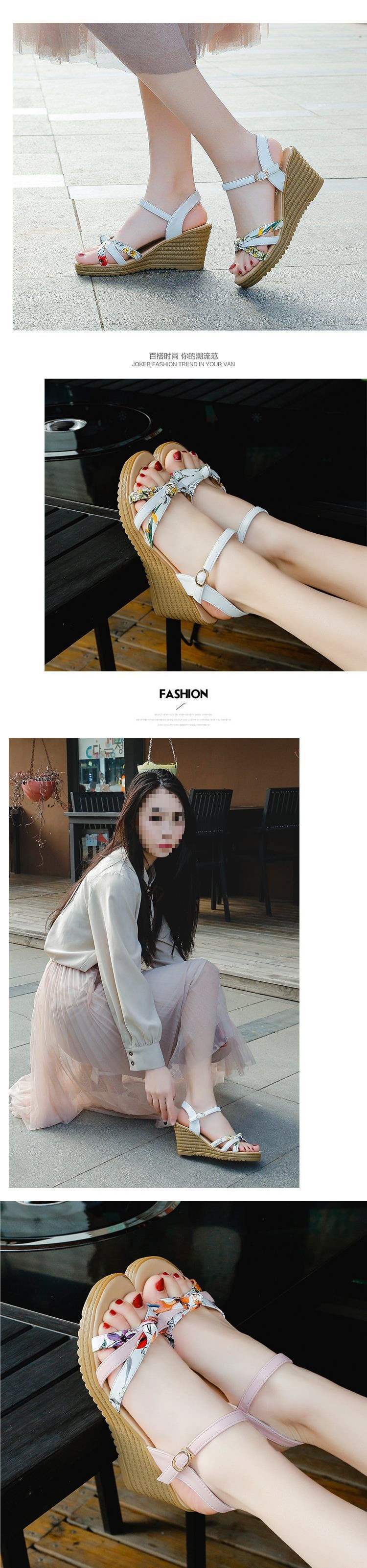 Korean Style2025Summer New Wedge Fish Mouth Women's Sandals Platform Thick Sole Student Shoes High Heel Women's Sandals Trendy