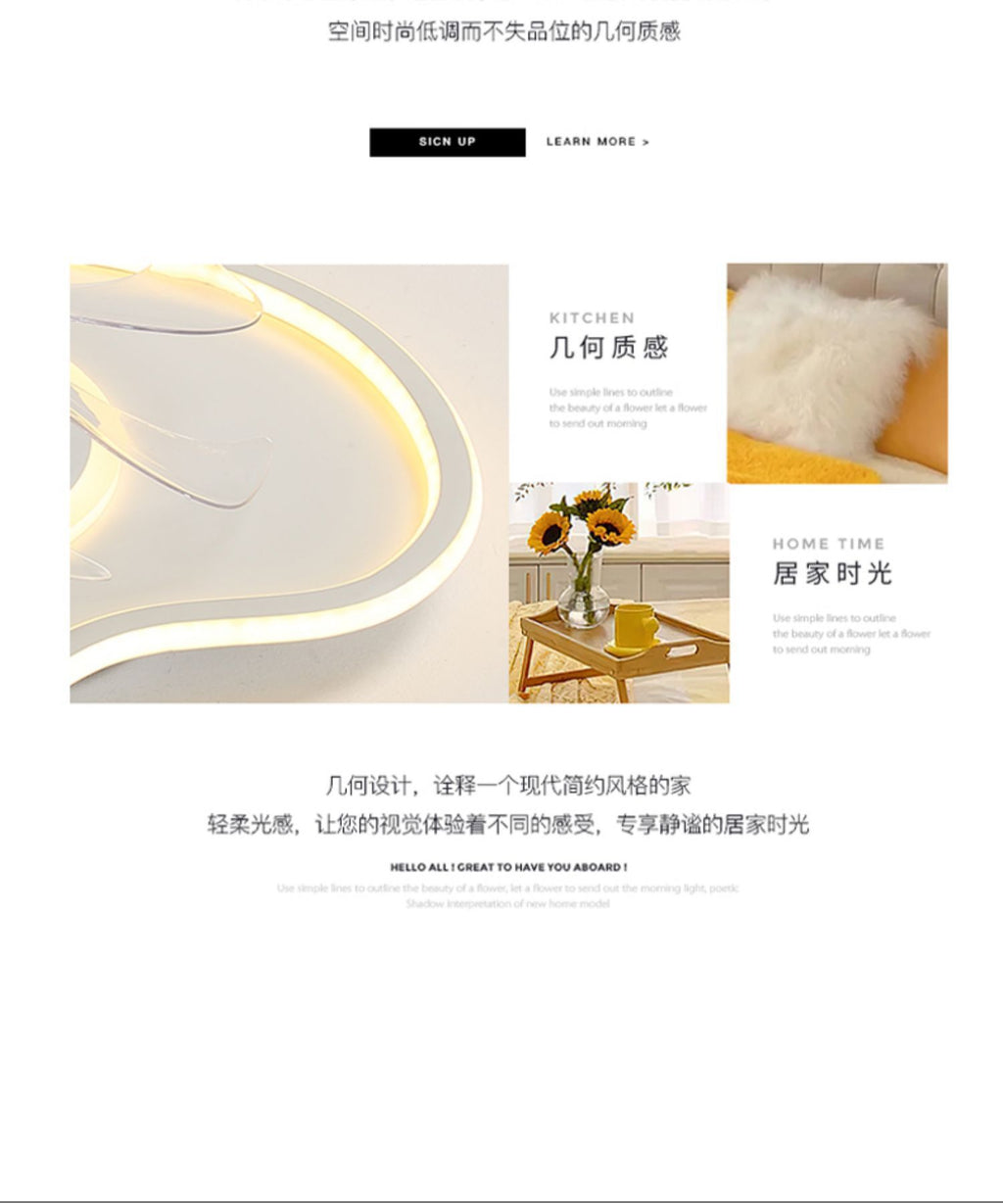 Zhongshan Lighting Fan Light Bedroom Cloud Ceiling Light Simple Modern Children's Room360Rotating Head Shaking Fan Light