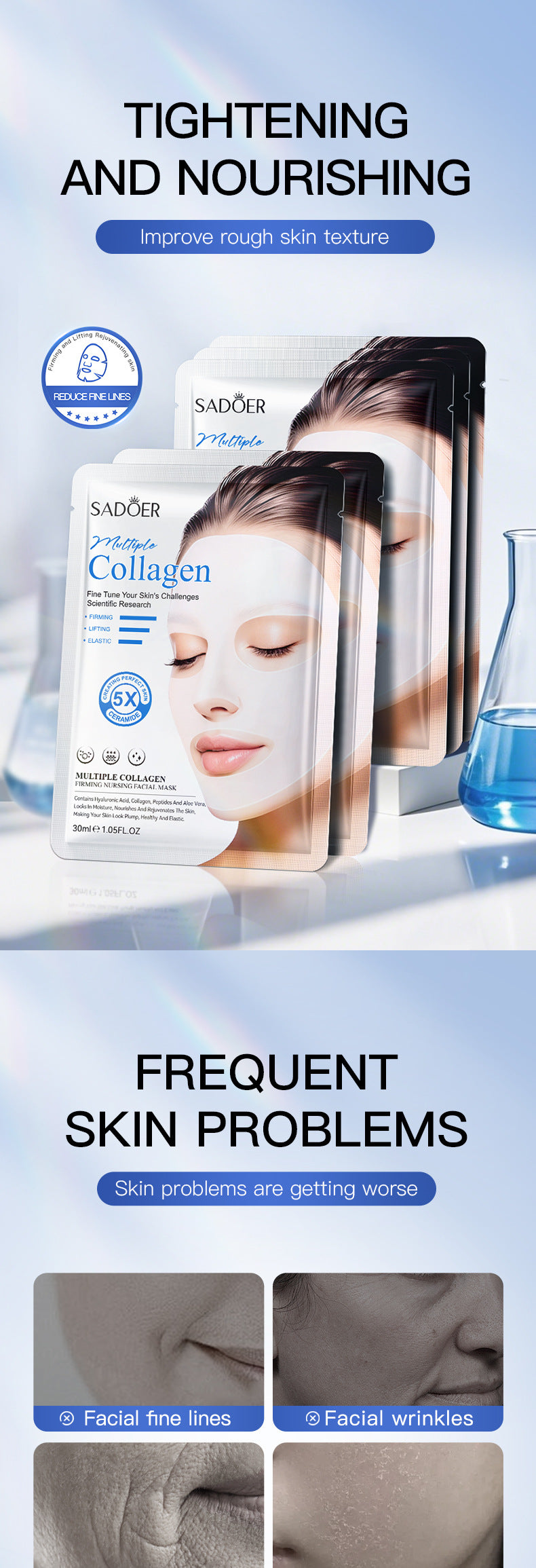 Multi Collagen Mask30ml Hydrating Moisturizing Firming Face Mask Export Manufacturer Wholesale