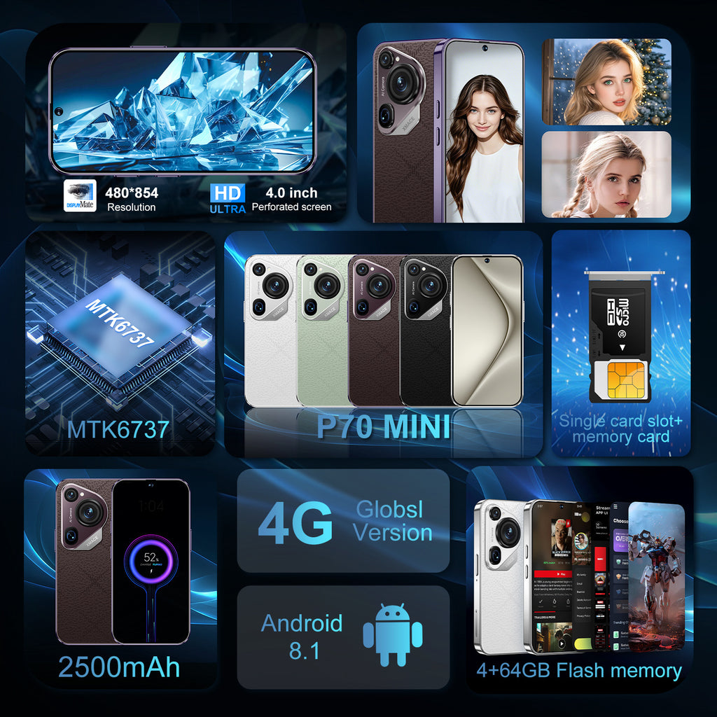 Hot selling product P70 mini Mini Smartphone2+16All-Network Dual-SIM Dual-Standby Android mini Mobile Phone