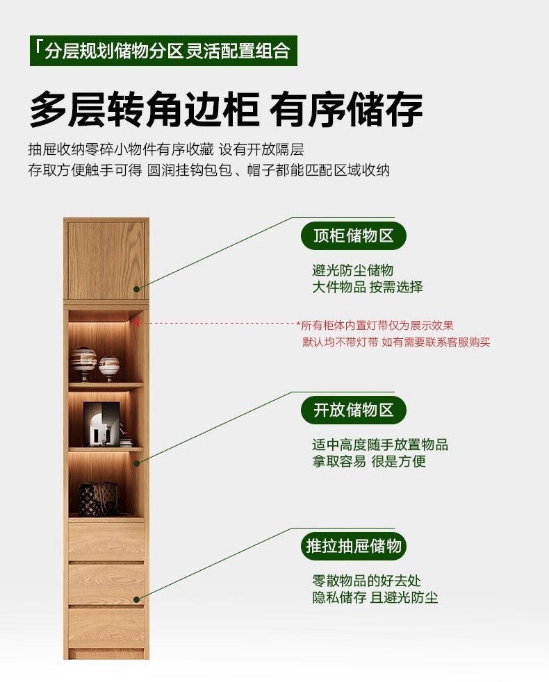 All Solid Wood North American ENF Grade Oak Sliding Door Wardrobe Master Bedroom Home Simple Modern Sliding Door Closet