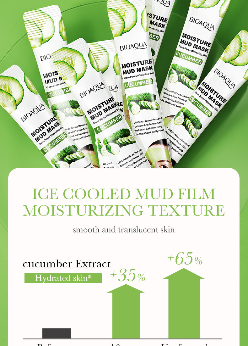 Cleansing Mask BIOAOUA Cucumber Pore Cleansing Smear-On Portable Mud Mask  Foreign Trade Wholesale