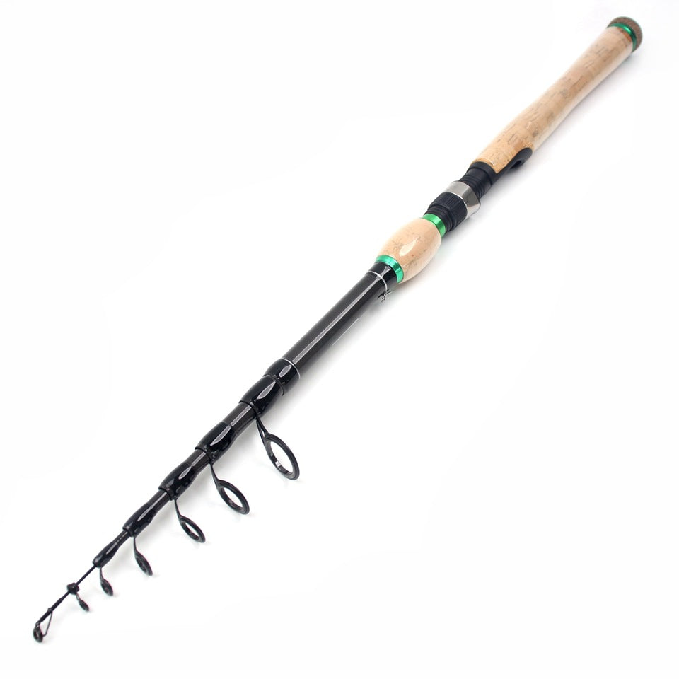 Carbon Fiber Telescopic Lure Rod with Extended Cork Handle, Ultra-Hard European and American Style Popular Bass and Snakehead Fishing Rod