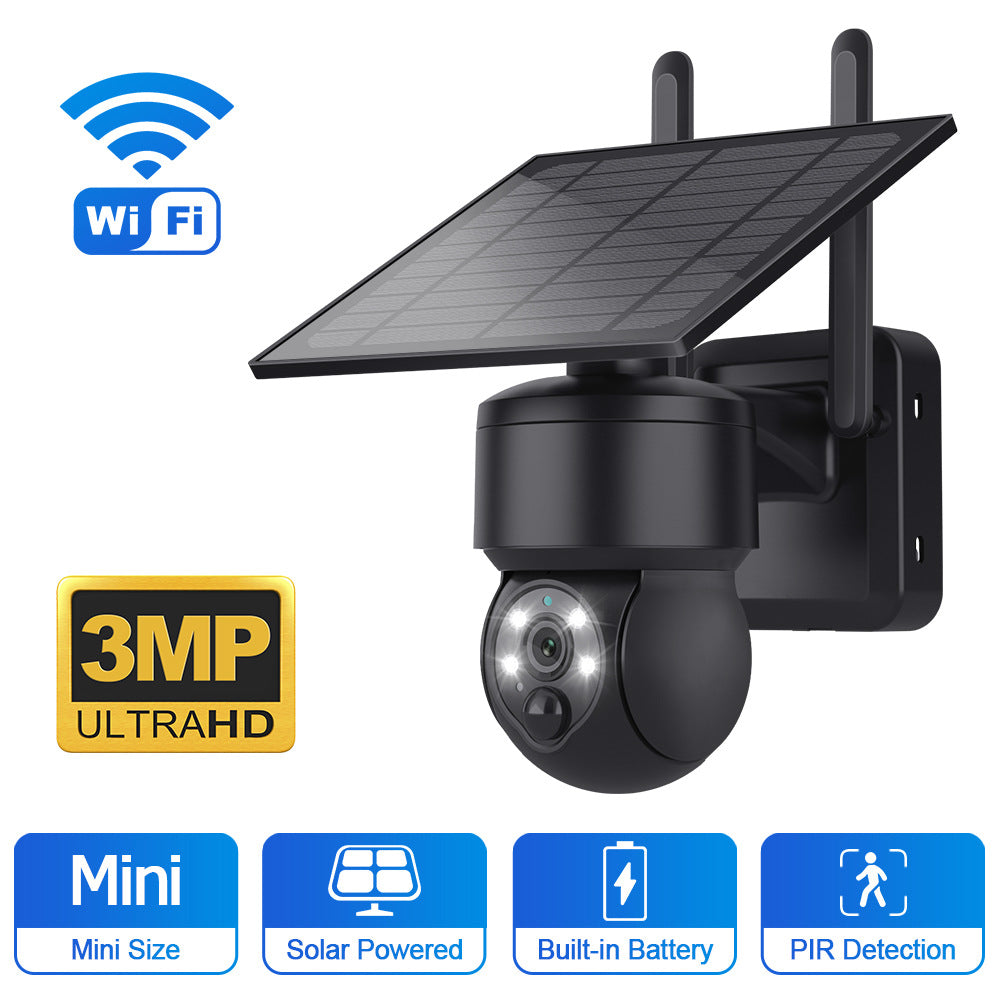 4G Solar HD400Megapixel outdoor courtyard surveillance camera with infrared night vision PIR Detection