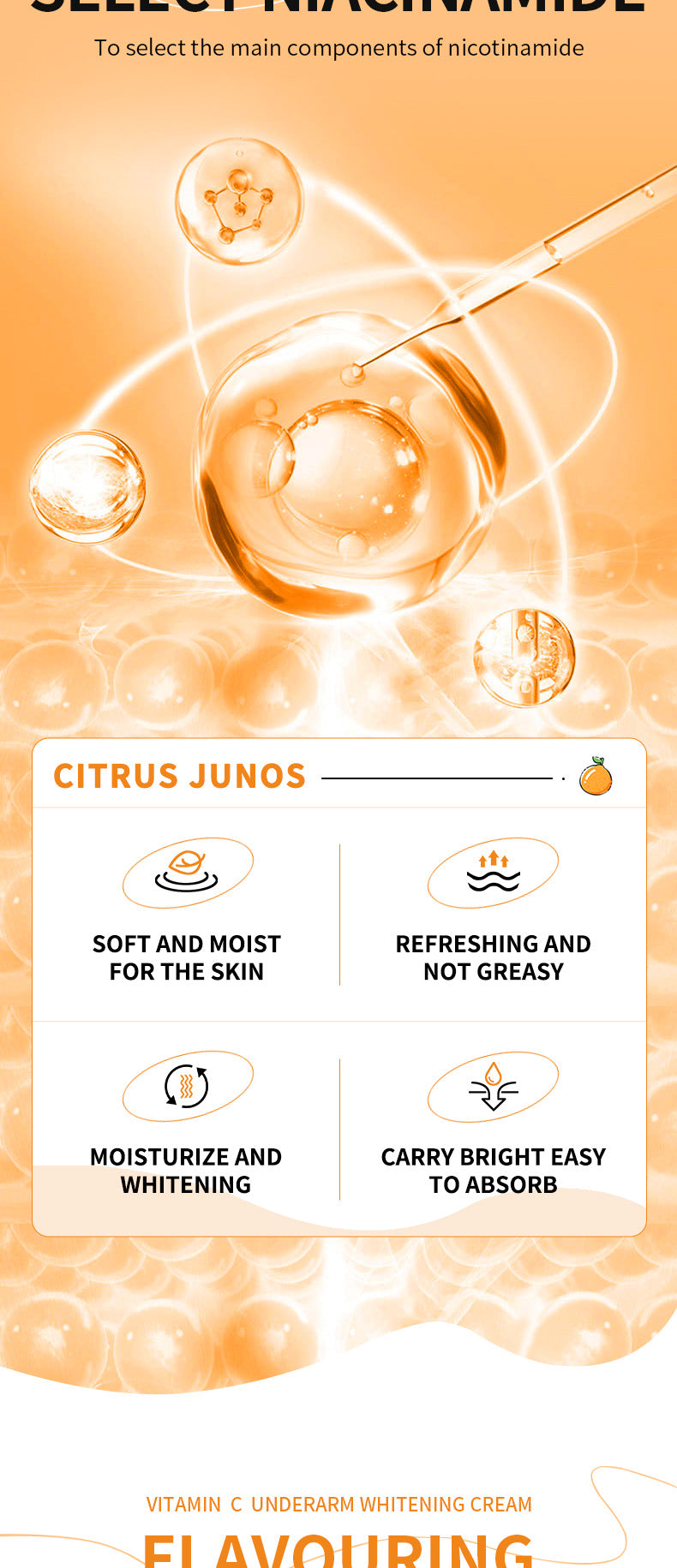 Full English VC Armpit Whitening Cream SADOER Dimension C Even Skin Tone Body Cream  Foreign Trade Wholesale