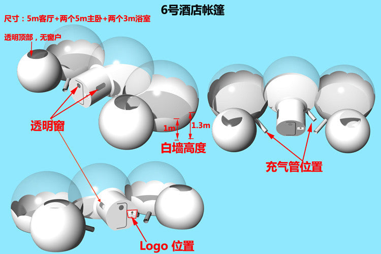 Inflatable Bubble House Outdoor Scenic Spot Check-in Festival Decoration Tent Manufacturer Sunshade Starry Sky Room Bubble House