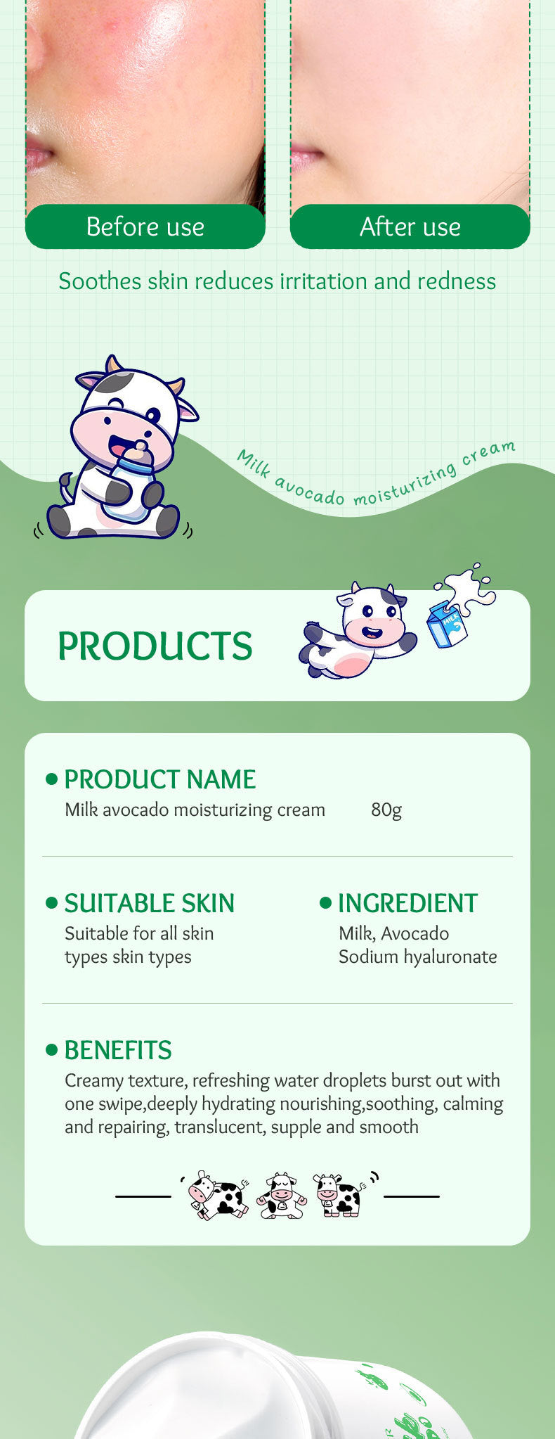 Milk Fruit Cream SADOER Smooth and delicate hydrating skin moisturizing cream cross-border foreign trade wholesale