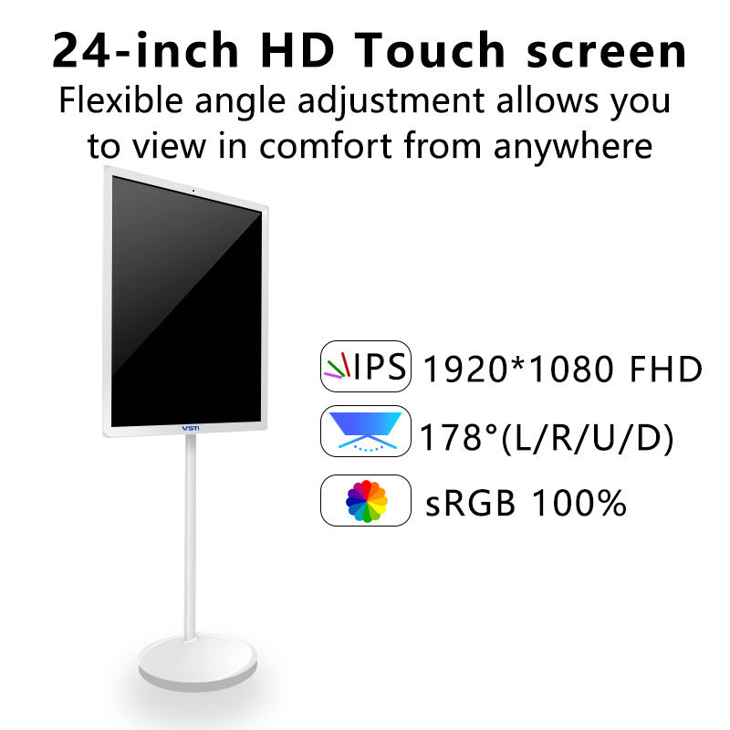 VSTI Brand22Inch Touch TV Movable Rechargeable Built-in Battery Smart Interactive Portable TV