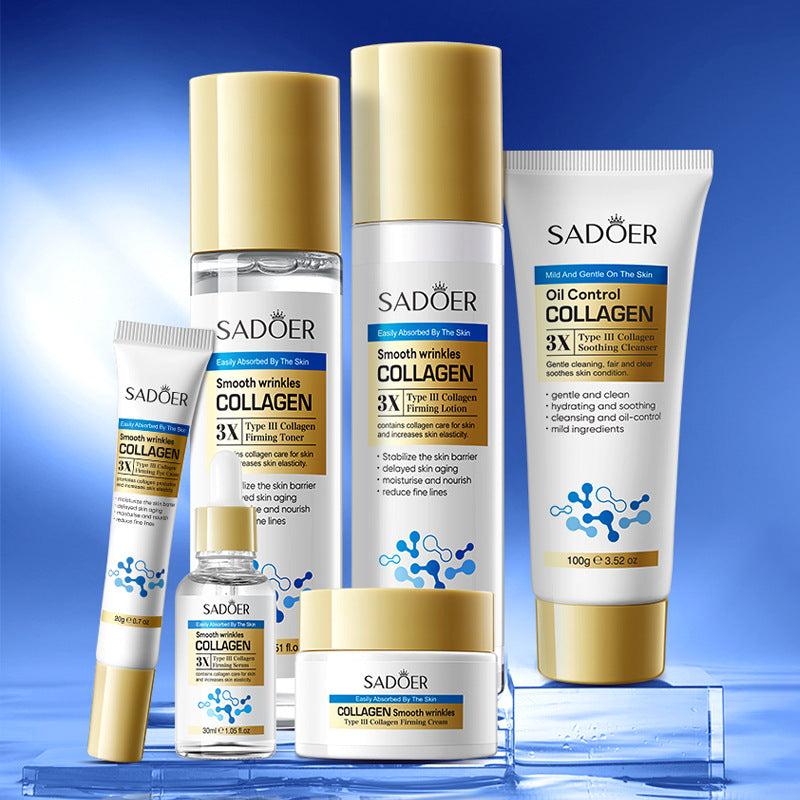 Type III Collagen Wrinkle Care Skincare Set SADOER Firming and Moisturizing Kit Cross-Border Wholesale