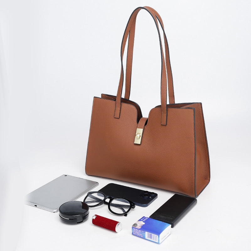 Large Capacity Single Shoulder Tote Bag for Women, Casual Commuter Bag, Trendy Versatile Fashionable Light Luxury Briefcase Underarm Bag