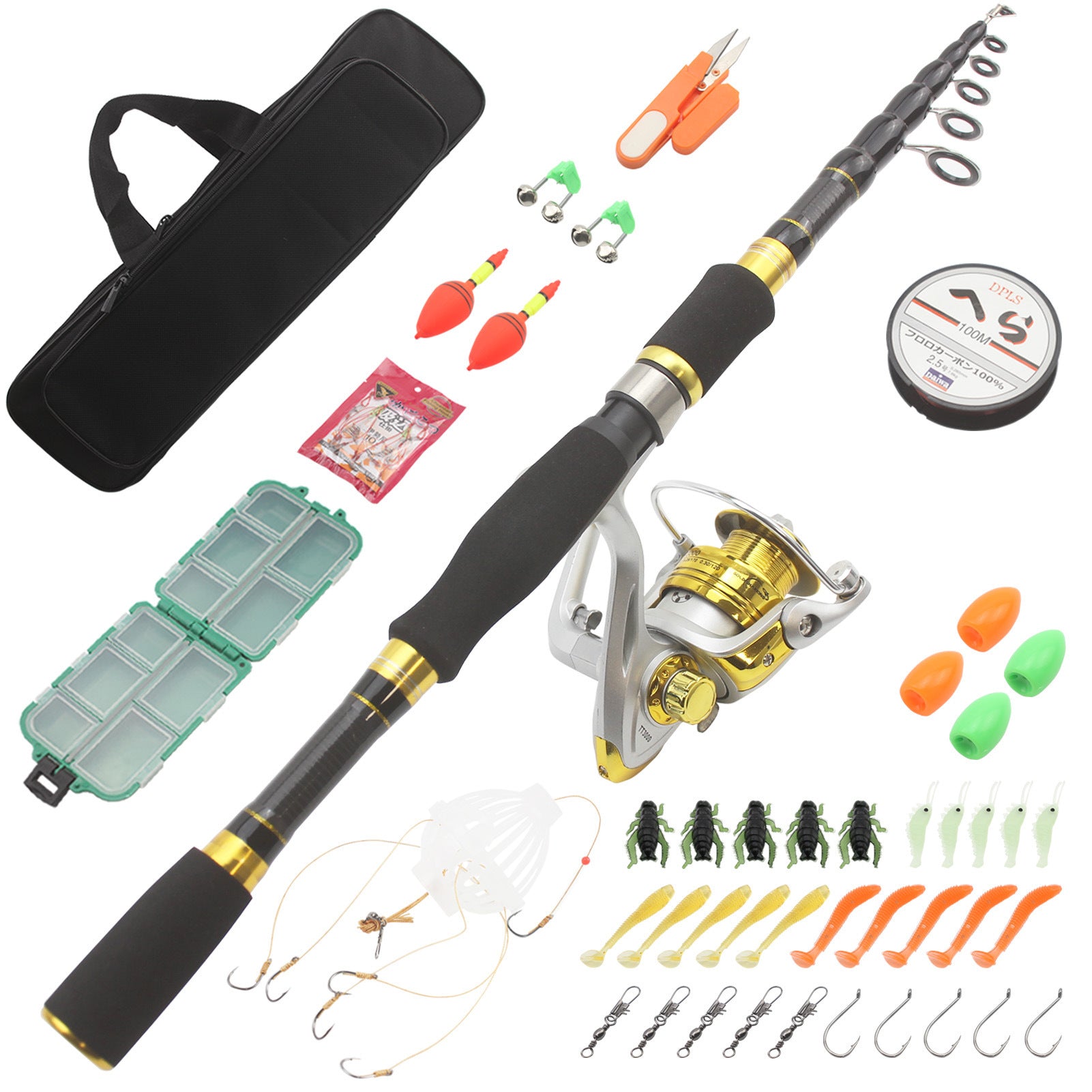 Short Section Retractable Lure Rod Carbon Fiber Ultra Short Hard Adjustable Fishing Rod FBA Overseas Warehouse Fishing Gear