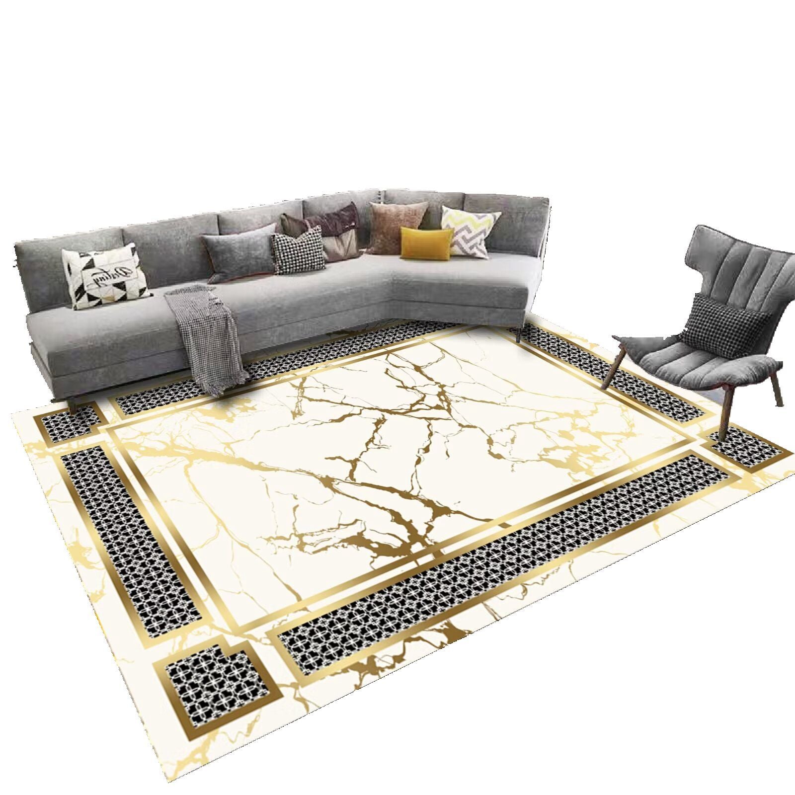 Light Luxury Living Room Carpet Sofa Coffee Table Full Carpet Home Bedroom Gray Series Dirty Resistant Mat Tapis carpet